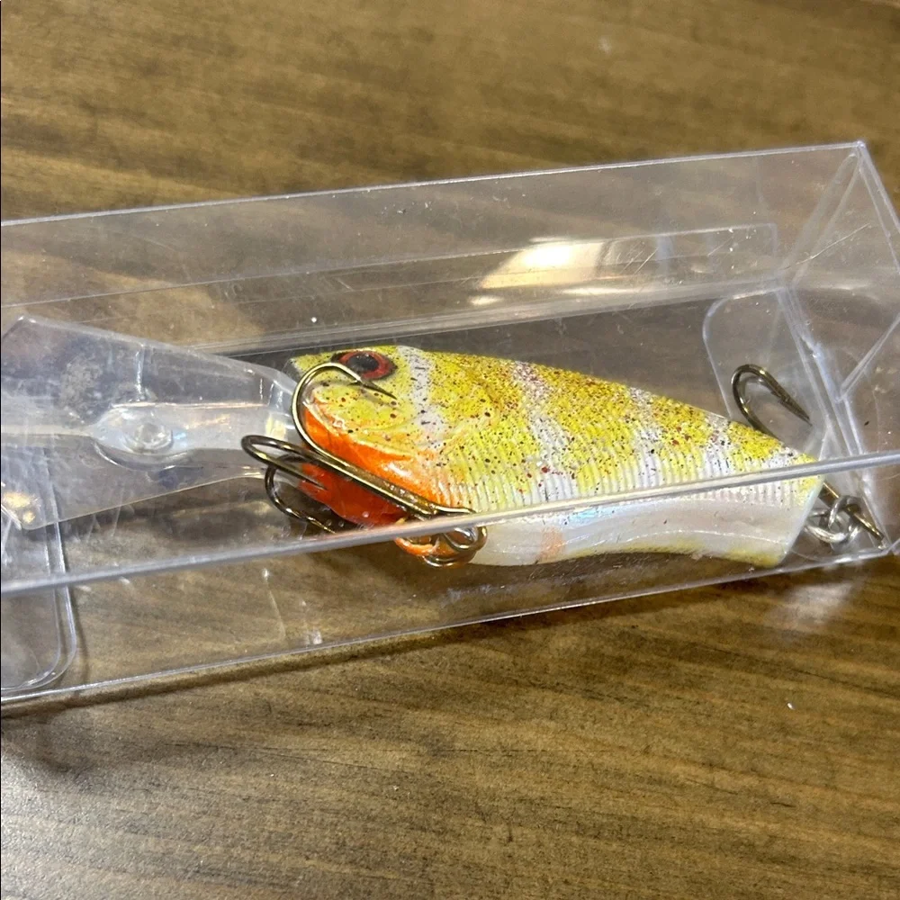 Yellow Fishing Lure with Red Accents